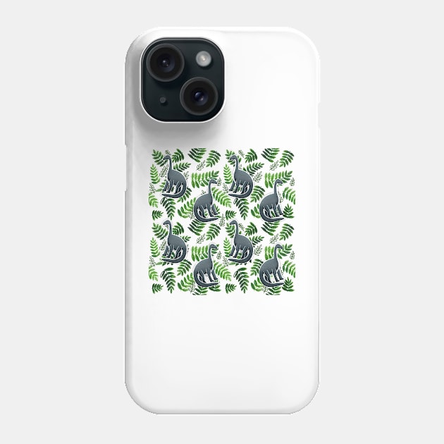 Modern Dinosaur Pattern - Green Phone Case by monitdesign