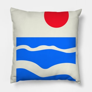 Red Sun Ocean Pillow