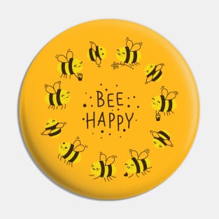 Bee Happy Honey Design Pin