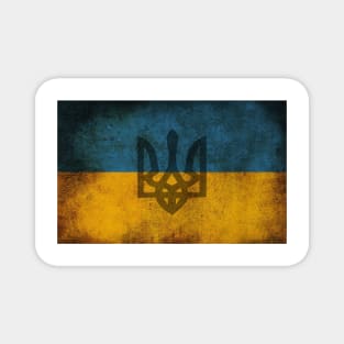 Distressed Ukranian Flag w/Tryzub Magnet