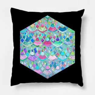 Art Deco Watercolor Patchwork Pattern 1 Pillow