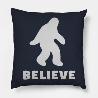 Minimal believe in bigfoot sci fi Pillow