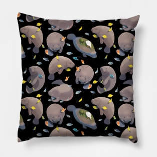 All-Over Adorable Manatee Print Pillow