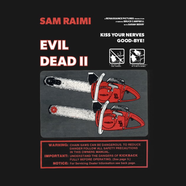 Evil Dead 2 Chainsaw Poster (White Text) by MakroPrints