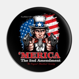 Uncle Sam Guns Blazing Pin