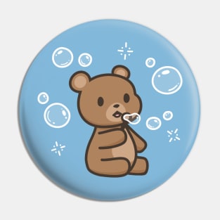 Cute bear and bubbles Pin