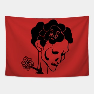 Nameless Skull Rose Snipper Tapestry