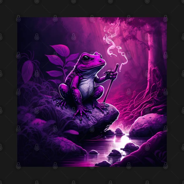 Quirky Magenta Frog by TheArtfulAllie