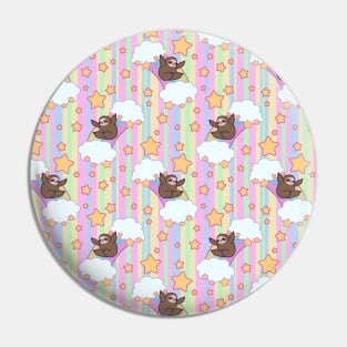 Rainbow Sloth Pattern Pin