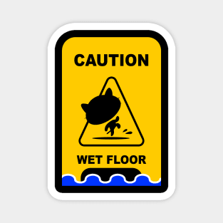 Caution Wet Floor Sign Cat Version Magnet
