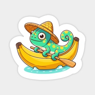 chameleon on Banana Canoe Magnet