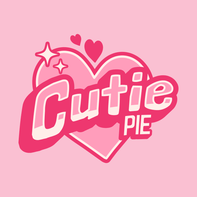 Cutie Pie Sparkle Pink Heart Badge by SLAG_Creative