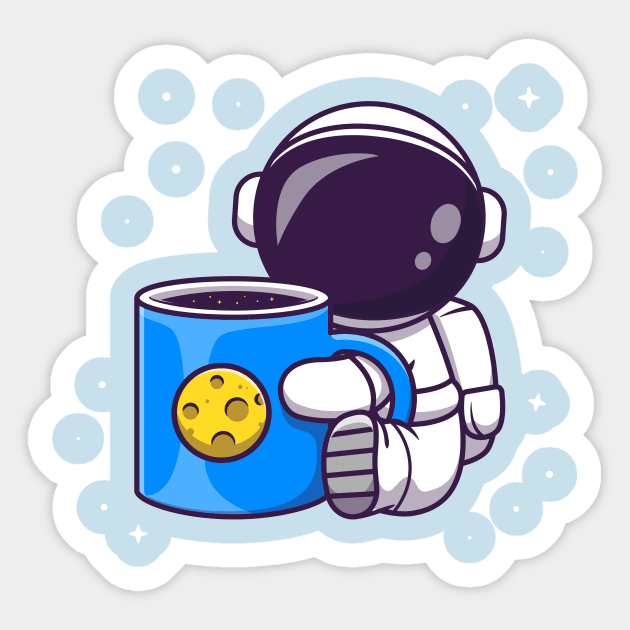 Astronaut Space Tea Mug Aesthetic Space Gift' Sticker