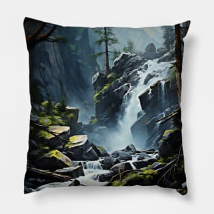 Mountain River Nature Photography Pillow