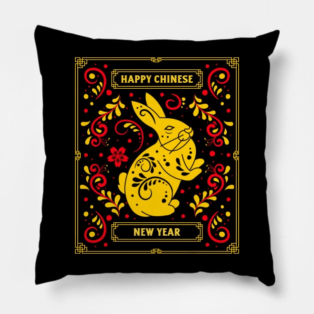 Good Luck Zodiac Happy Chinese New Year of the Rabbit 2023 Pillow by star trek fanart and more