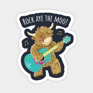 Scottish Highland Cow Guitarist Plays Rock Aye The Moo! Magnet