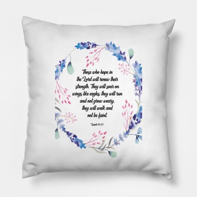 Bible verse Wings like eagles, Isaiah 40 31 Bible Verse, Those who hope in the lord will renew their strength, Isaiah 40 31, Christian gifts for women, Bible verse Pillow by BWDESIGN