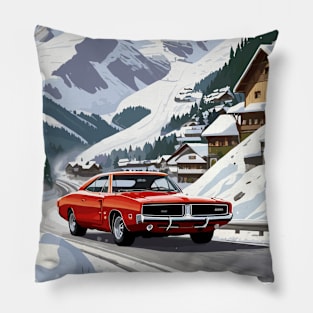 Classic American Charger Muscle Car Pillow