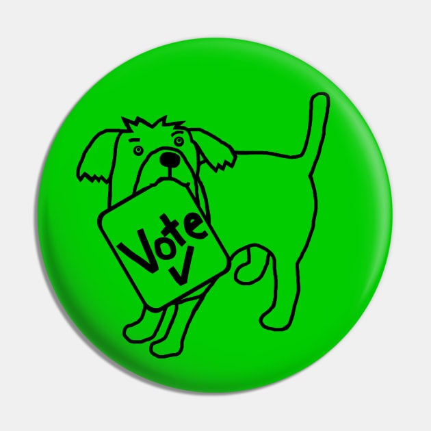 Backprint Cute Dog says Vote Outline Pin by ellenhenryart