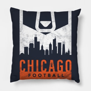 Chicago Football Bear Down, Chi-Town Skyline Pillow