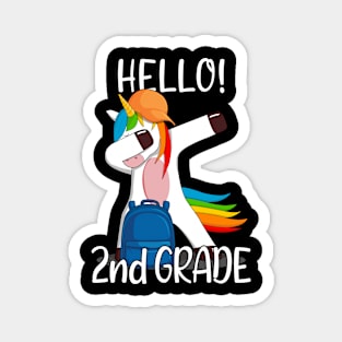 Hello 2nd Grade First Day Of Second Grade Girls Kids Unicorn Magnet