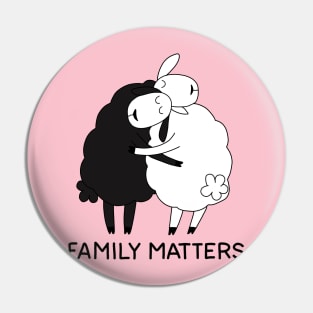 Black sheep and white sheep Pin