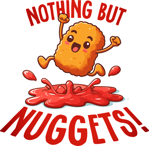 Nothing But Nuggets - Chicken Nugget and Ketchup Kids T-Shirt by TeeHeeFun