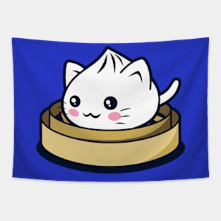 Cat Dumpling Cute Original Kawaii Funny Cat Gift For Foodies Tapestry