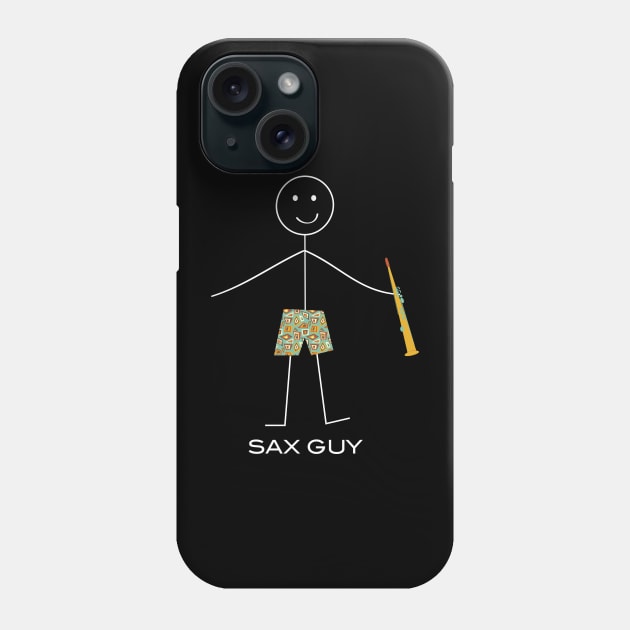 Funny Soprano Saxophone Guy Stick Man Phone Case by whyitsme