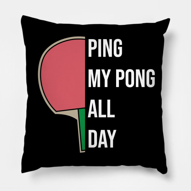 Ping Pong Table Tennis Suggestive Joke Pervert Lewd Adult Pillow by TellingTales