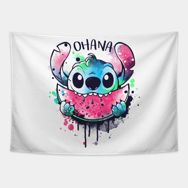 Ohana watercolormelon Tapestry by NemiMakeit