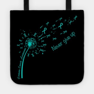 Ovarian Cancer Awareness Never give up Tote