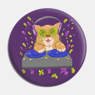 DJ Cat Kawaii Pin