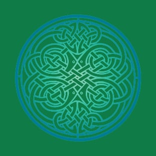 St. Patrick's Day Celtic Blue Mandala #1 T-Shirt