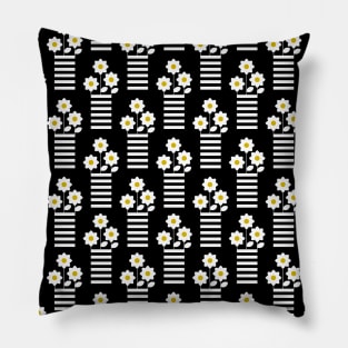 Pretty white abstract flowers pattern design Pillow