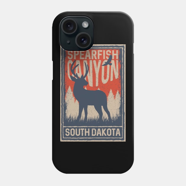 Spearfish Canyon South Dakota Deer and Eagle Phone Case by SouthDakotaGifts