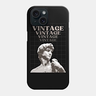 Vintage. Michelangelo's David, Classic Sculpture Phone Case