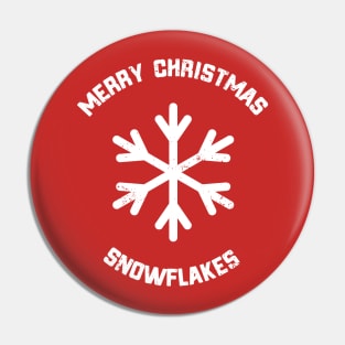 Merry Christmas Snowflakes Pin