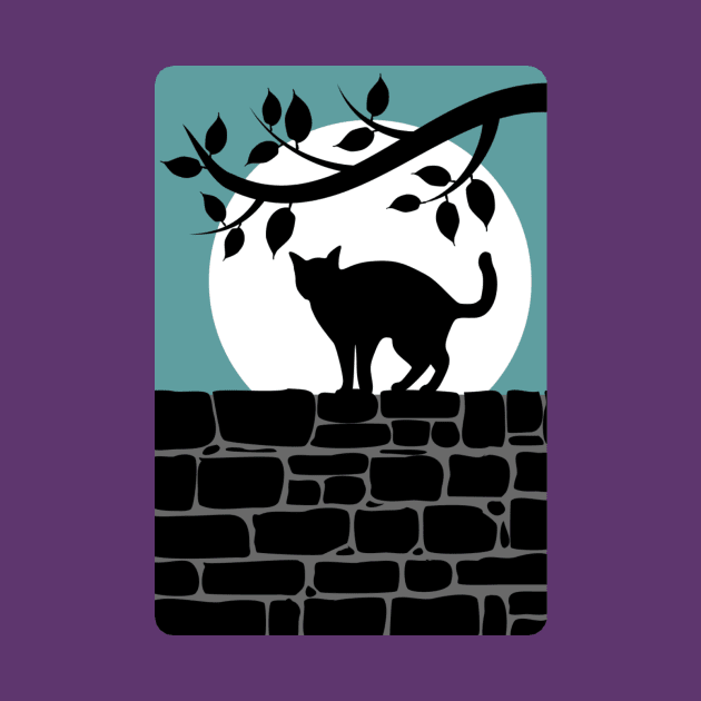 Cat on a Wall Silhouette by PatrioTEEism