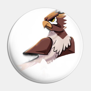 Cute Hawk Drawing Pin