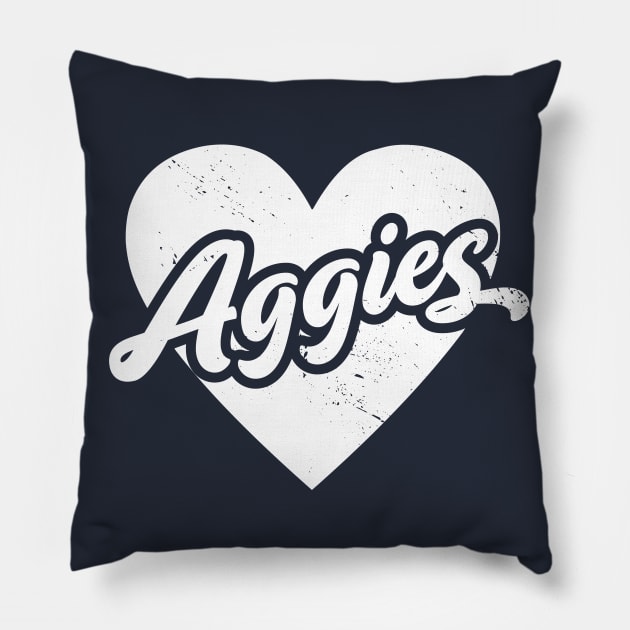 Vintage Aggies School Spirit // High School Football Mascot // Go Aggies Pillow by SLAG_Creative