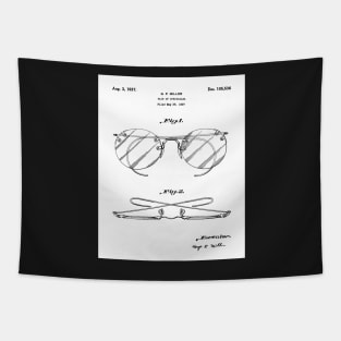 Spectacles Patent - Optometrist Eye Doctor Office Art - White Tapestry