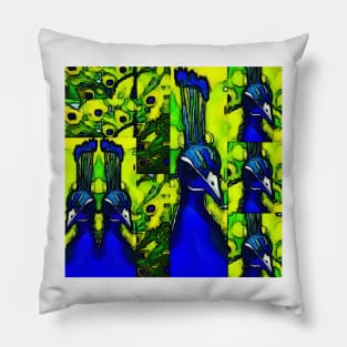 peacocks tiled Pillow