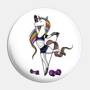 Unicorn Fitness Gym Workout Pin