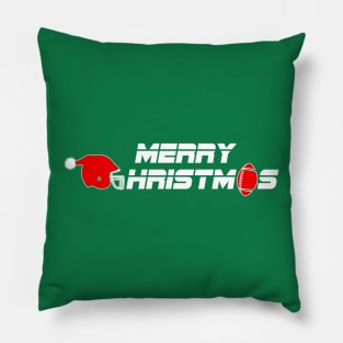 Merry Football Christmas Pillow