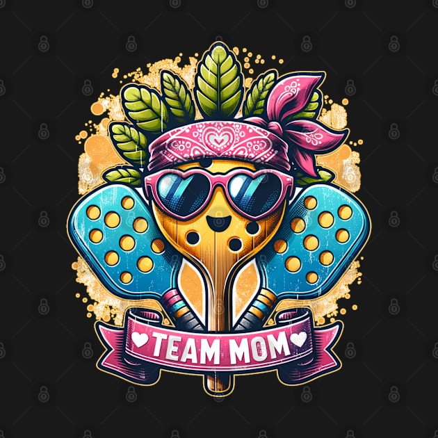 Team Mom, vintage retro cute pickleball by O.M.Art&Yoga