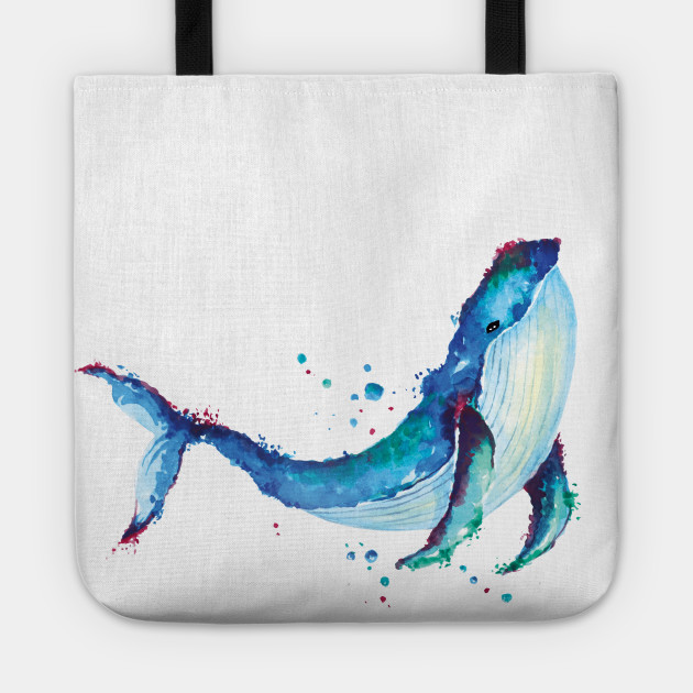 Whale Painted With Watercolor 2 Whale Watercolor Tote Teepublic