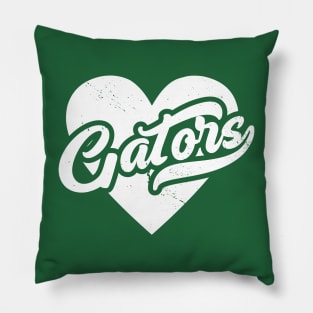 Vintage Gators School Spirit // High School Football Mascot // Go Gators Pillow