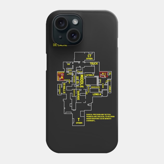 T-Shirt Csgo cache map overview Phone Case by mrcatguys