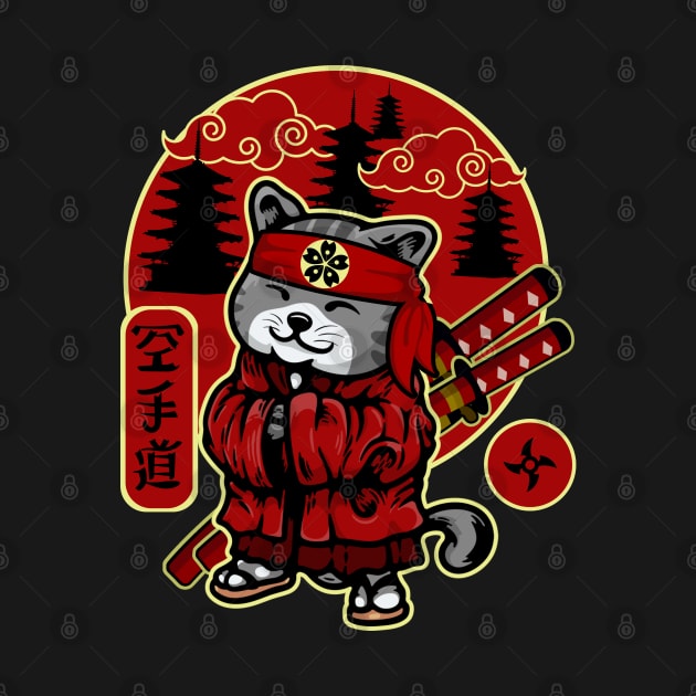 Samurai Cat by Indieteesandmerch